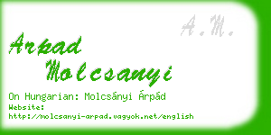 arpad molcsanyi business card